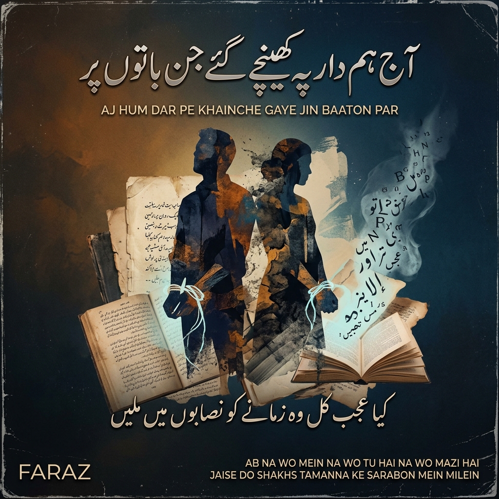 آج ہم دار پہ کھینچے گئے جن باتوں پر